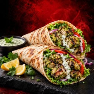 Haryali Chicken Kabab Wrap